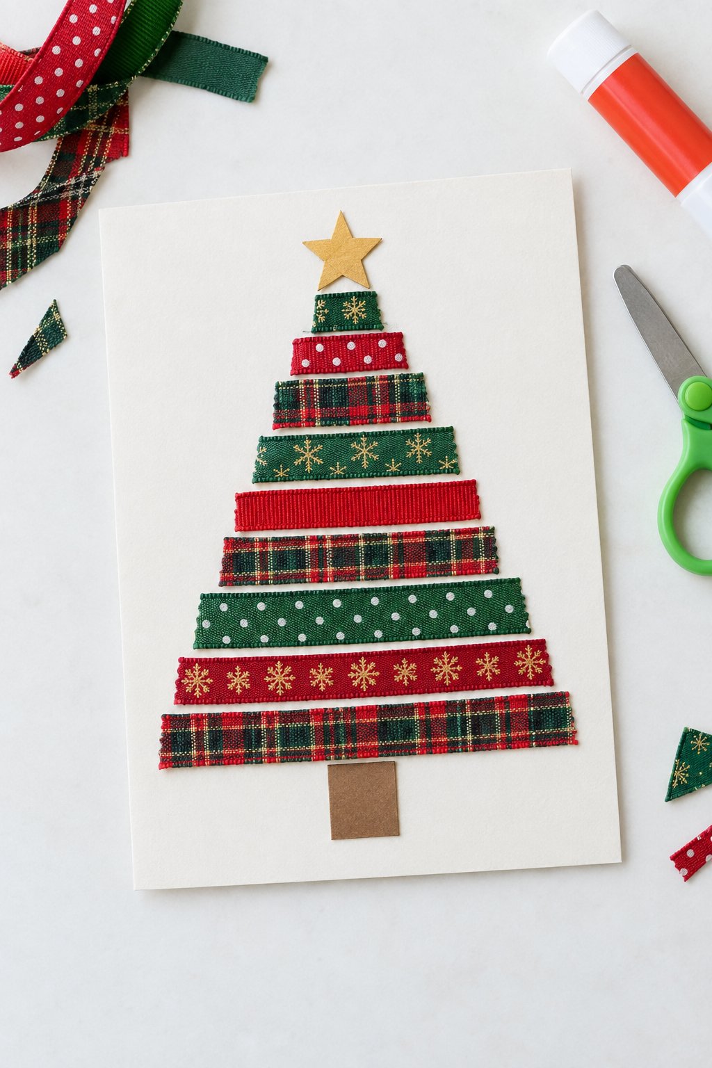 ribbon christmas tree card