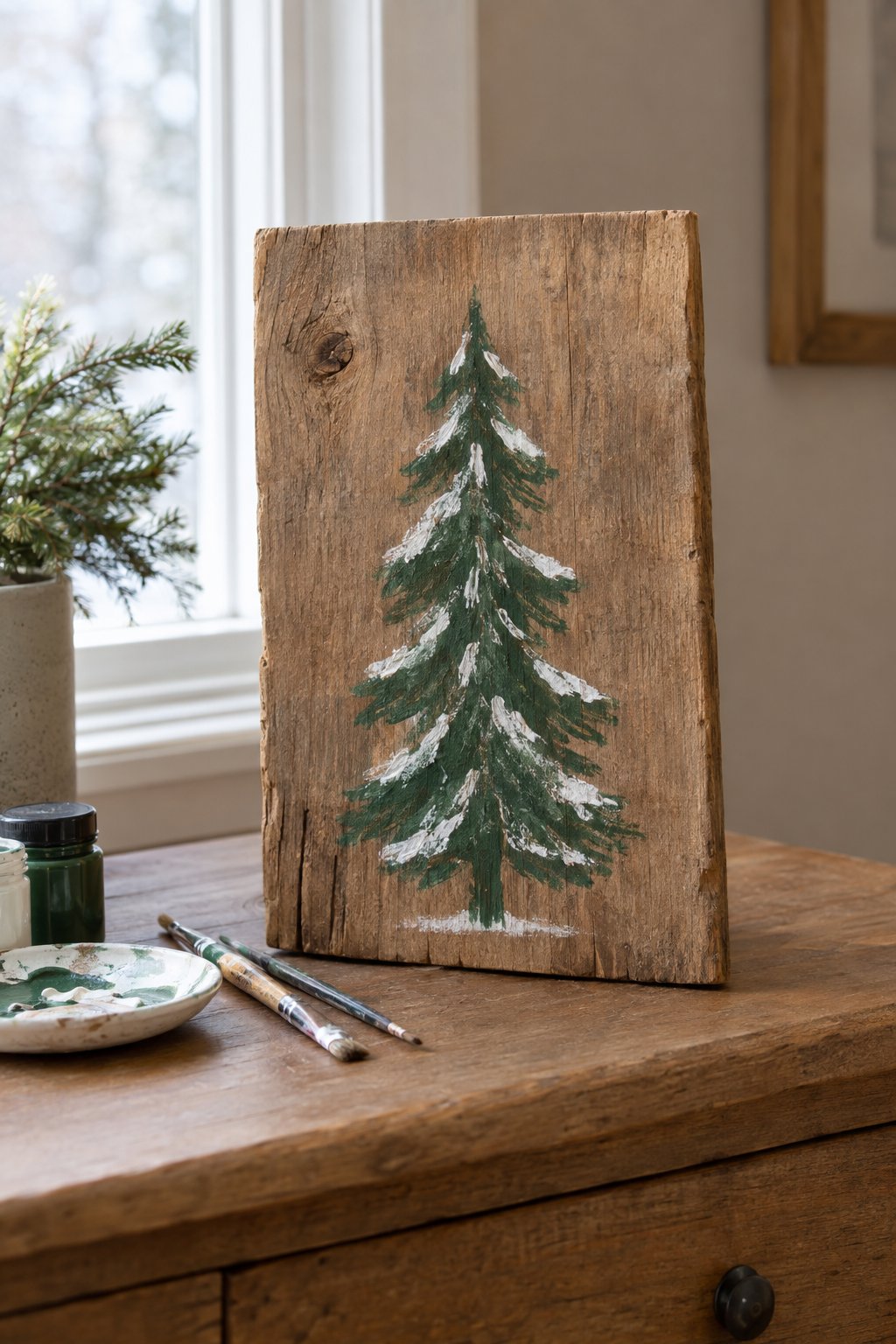rustic wooden christmas sign