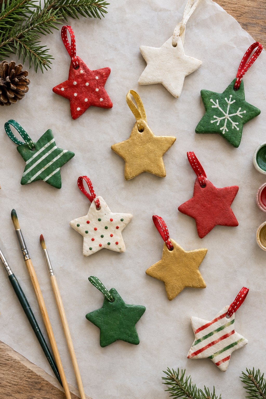 salt dough star ornaments