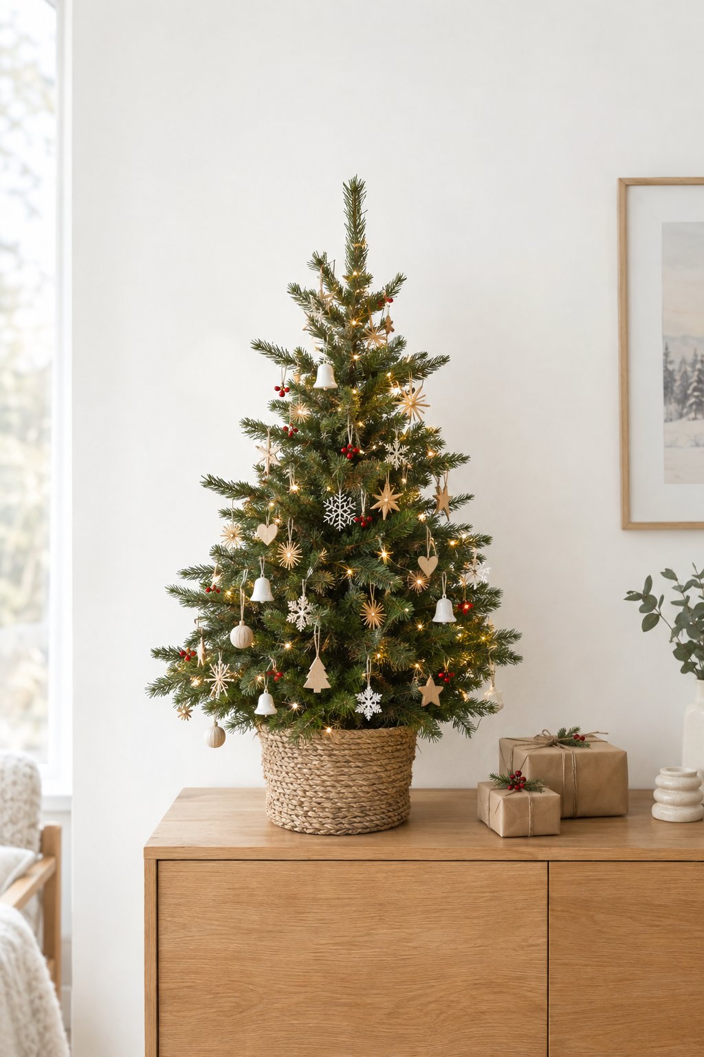 Wooden Ornaments for a Tabletop Tree