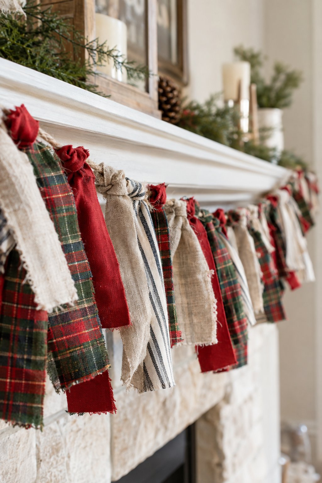 scrap fabric rag garland