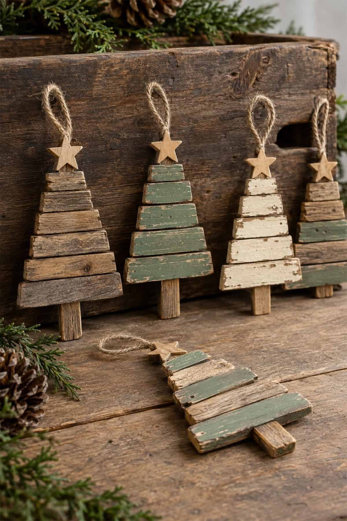 scrap wood christmas tree ornaments