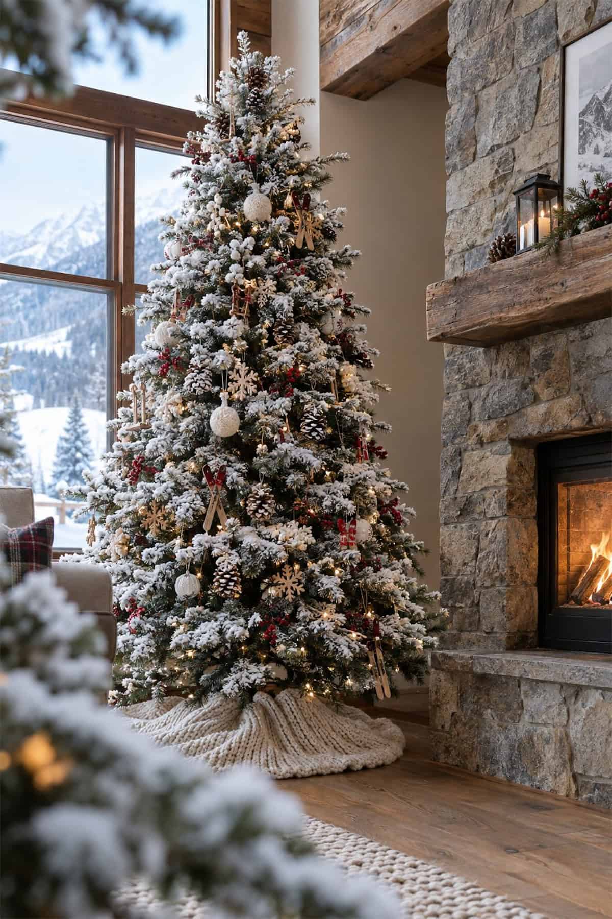 A Snowy Alpine Christmas Tree