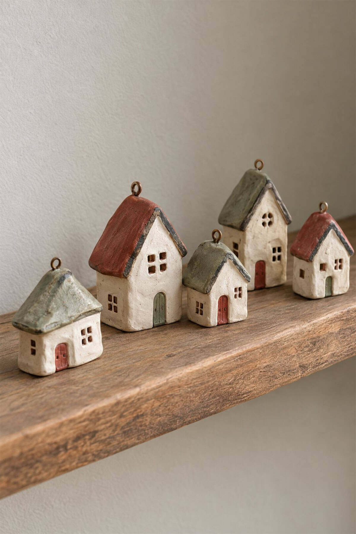 tiny clay cottage ornaments