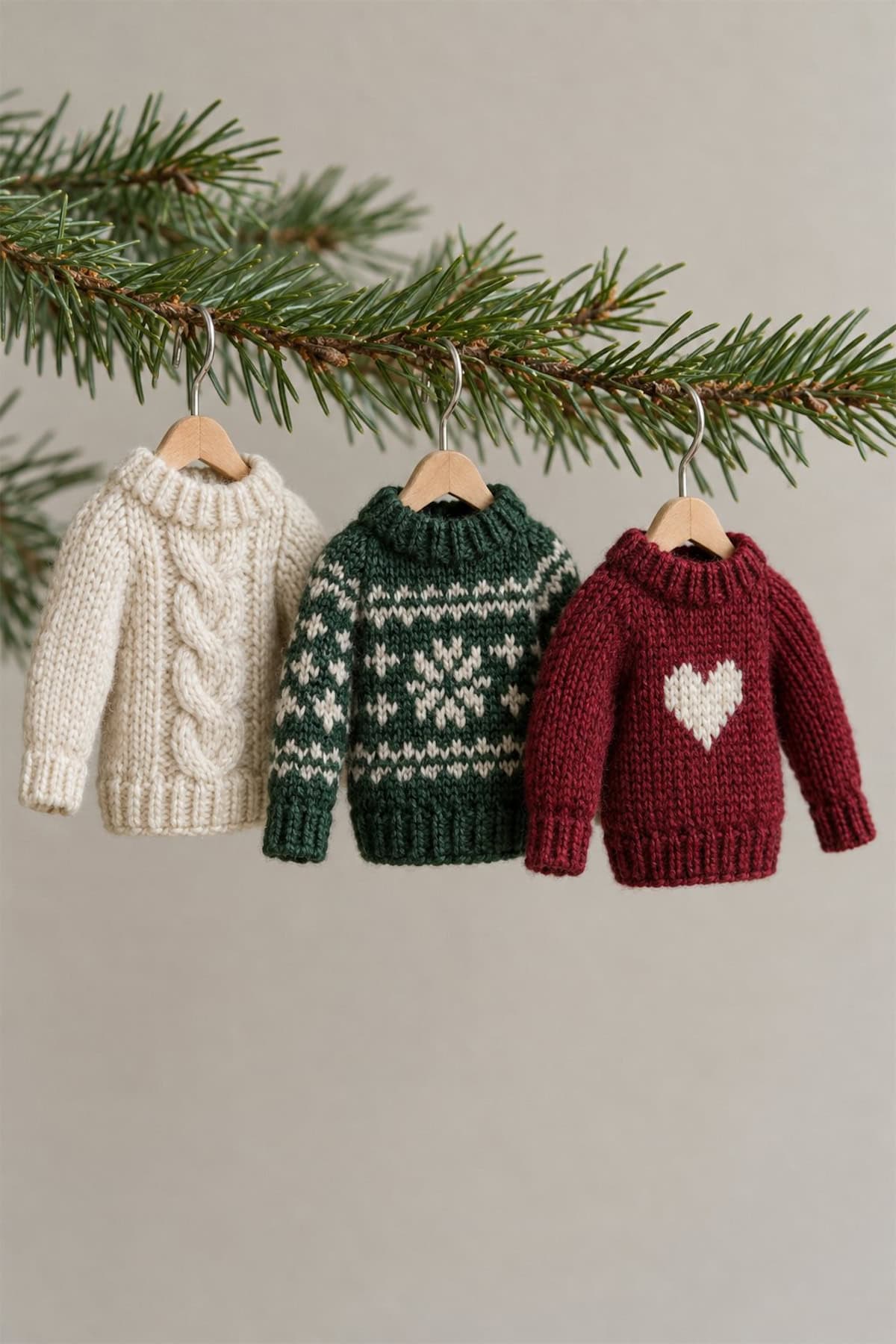 tiny knitted sweater ornaments