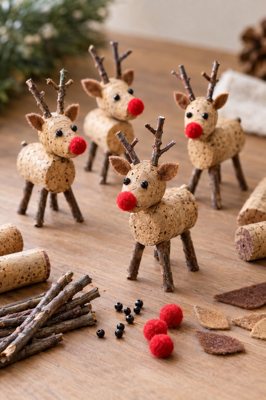 wine cork reindeer ornaments