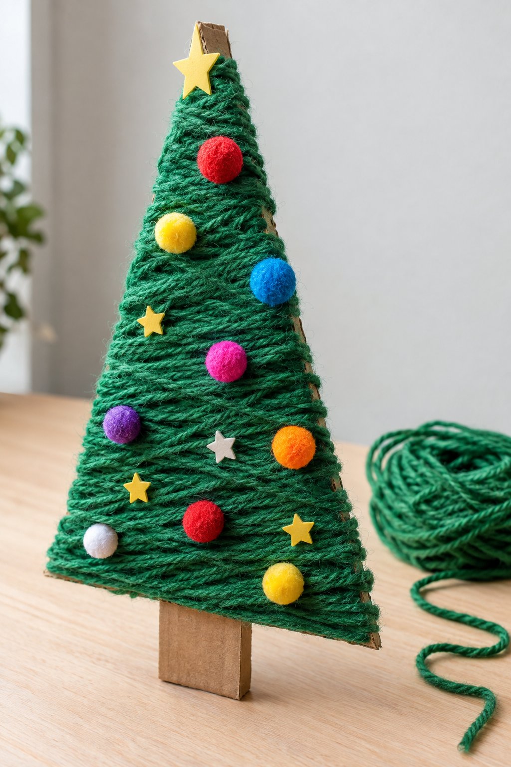 yarn wrapped cardboard tree