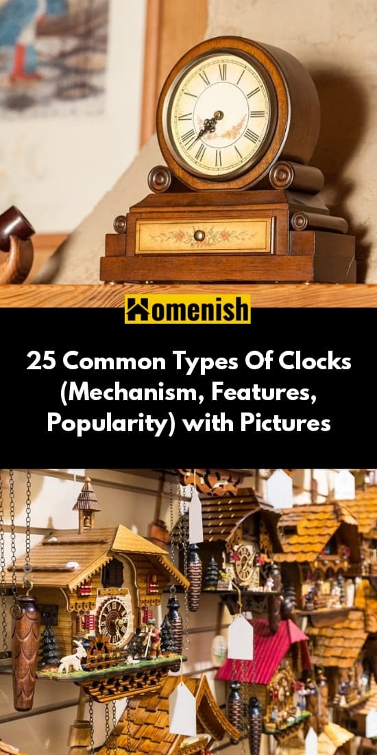 25 Common Types Of Clocks (Mechanism, Features, Popularity) with Pictures