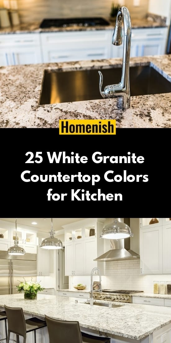 25 White Granite Countertop Colors for Kitchen